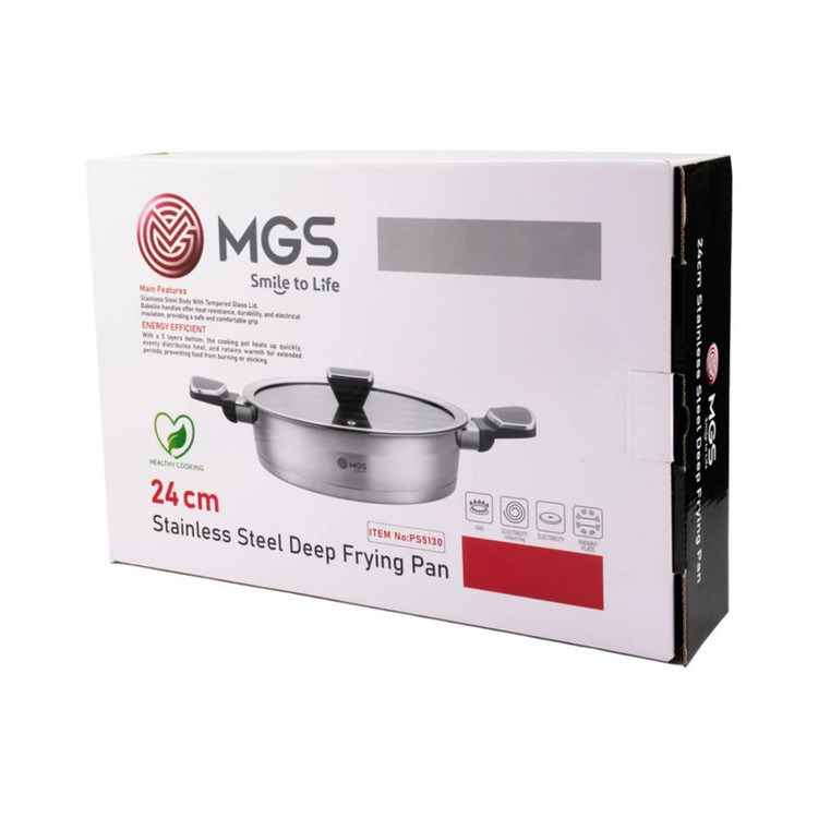 تابه استیل ام جی اس مدل دو دسته کد ps3115 سایز 24