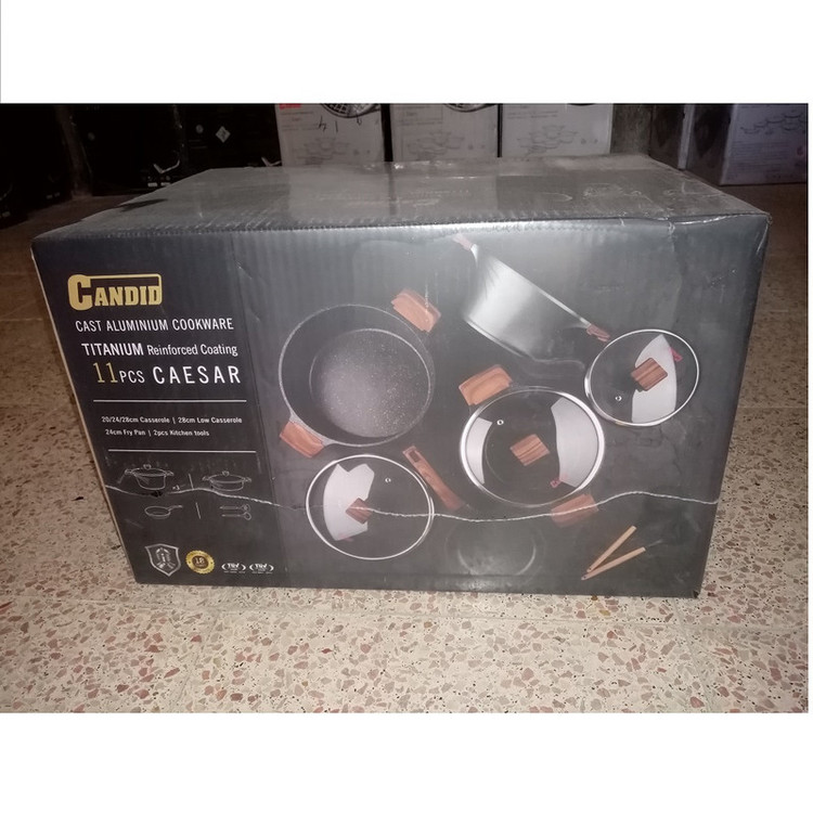 سرویس قابلمه تیتانیومی 11 پارچه کاندید مدل سزار | ضمانت اصالت | گارانتی شرکتی | ارسال رایگان | هدیه ویژه