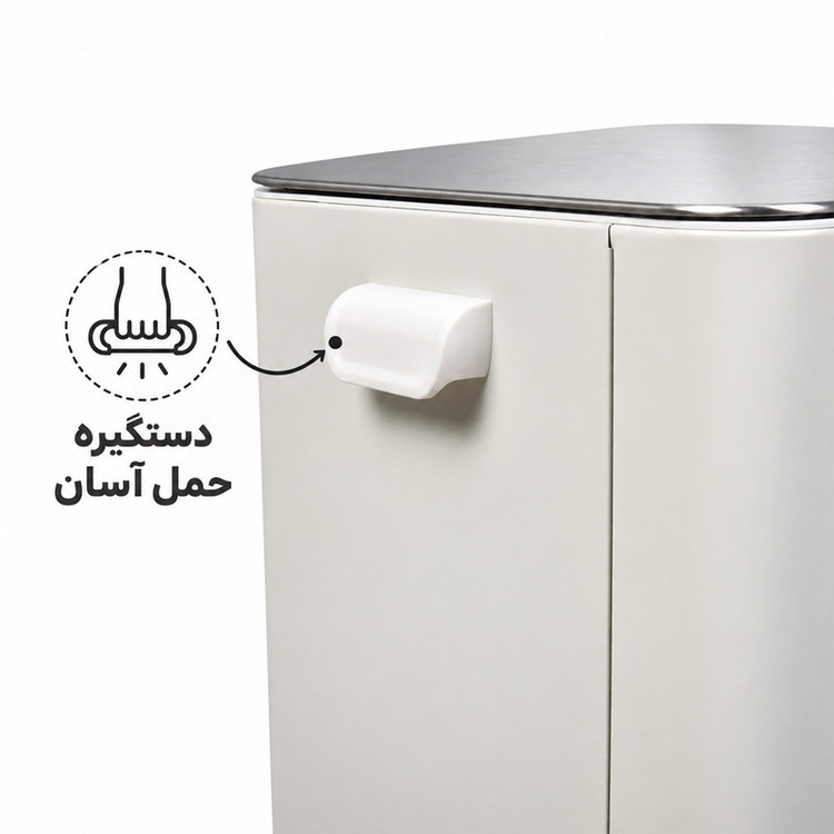 سطل زباله پدالی 20 لیتری چهارگوش سفید یونیک کد 4303 | ضمانت اصالت کالا | کارتن 2 عددی