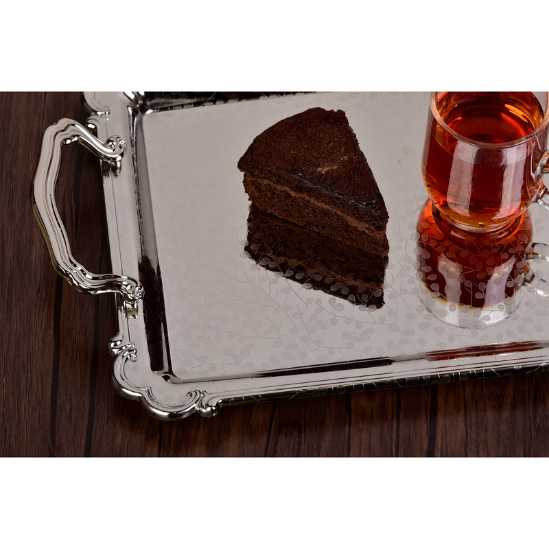 سینی استیل دسته دار 1 میل سایز 36*26 یونیک کد 4027 | ضمانت اصالت کالا | کارتن 12 عددی